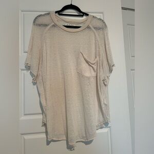 We the free by free people cream, short sleeve flowy T-shirt